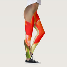 Red Tulip Blommar Leggings