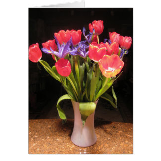 Red Tulip Bouquet II Hälsningskort