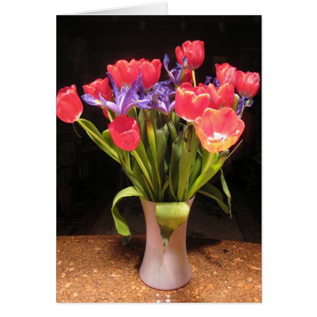 Red Tulip Bouquet II Hälsningskort (Framsidan)
