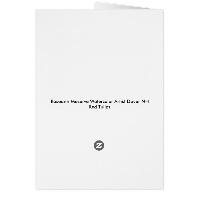 Red Tulip Card Hälsningskort (Baksidan)