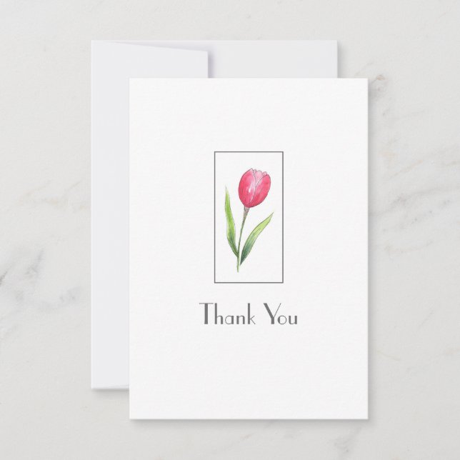 Red Tulip Card Tack Kort (Framsida)