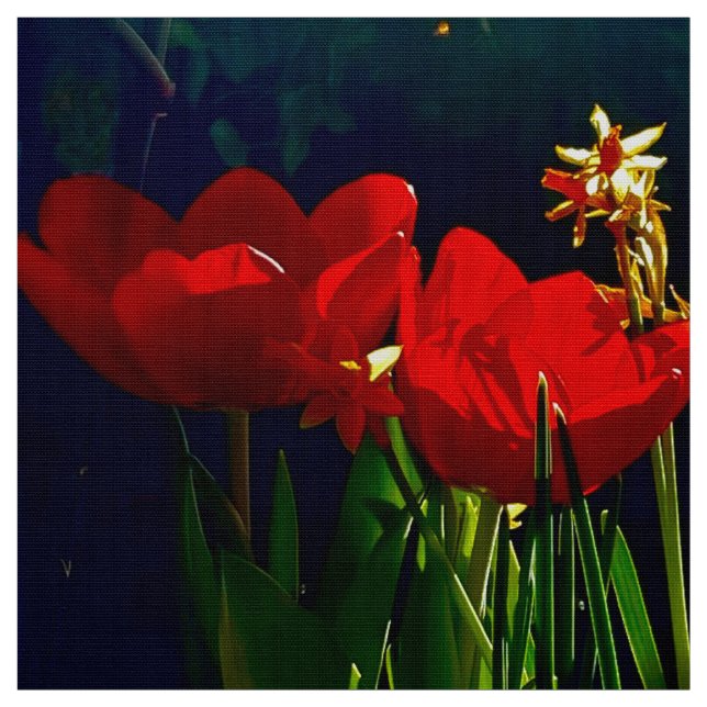 Red Tulip Fabric Tyg (Provkarta)