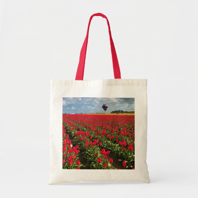 Red Tulip Fält med Luftballong Tygkasse (Framsidan)