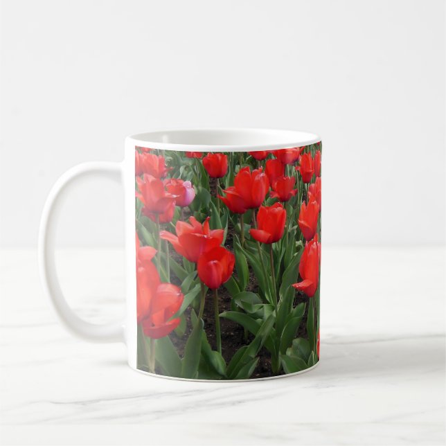 Red Tulip Flower Mugg (Vänster)