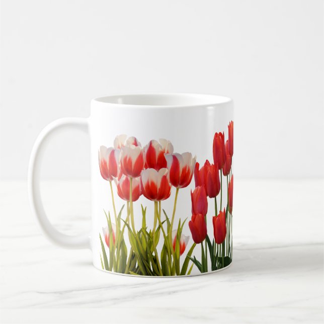 Red Tulip Flowers Kaffemugg (Vänster)