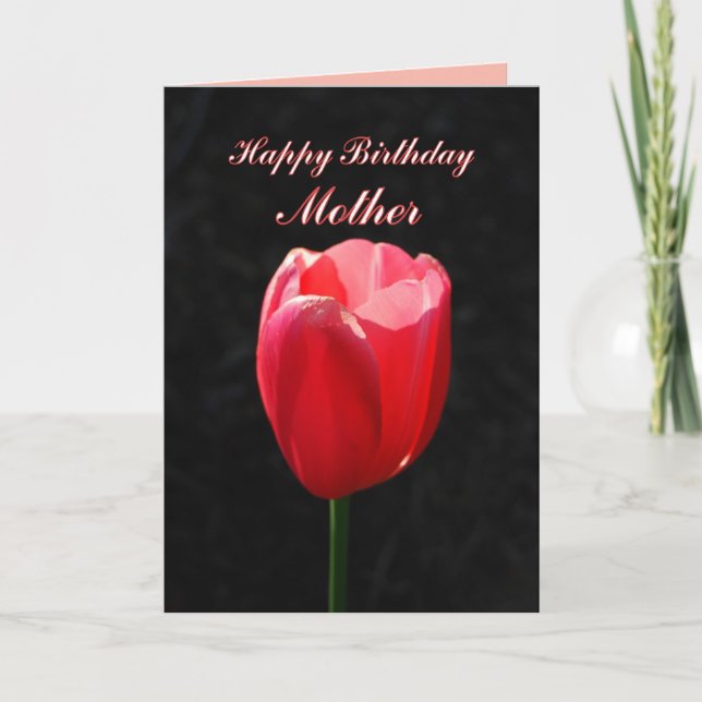 Red Tulip Grattis på födelsedagen Mor Kort (Framsida)