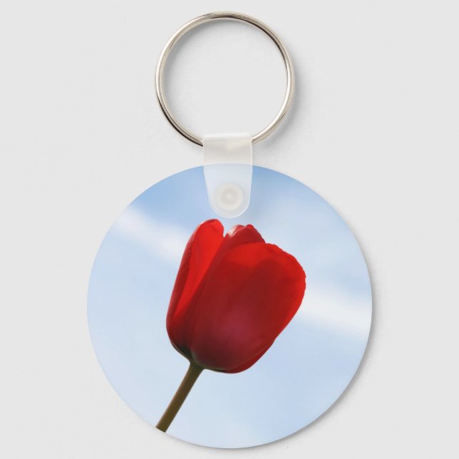 Red Tulip Keychain Nyckelring (Framsida)