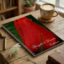 Red Tulip Macro Photo Personalized Notebook Journa