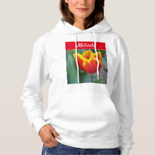 Red Tulip Red Womans Anpassade Namn Sweatshirt T Shirt