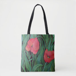 Red Tulip Tote Bag Tygkasse