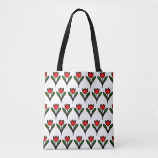 red tulip tote bag tygkasse
