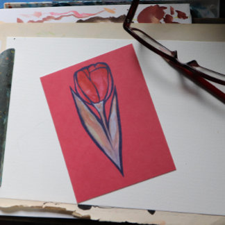 Red Tulip Vår Nature Vykort