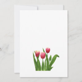 Red Tulips and Greenery Julkort