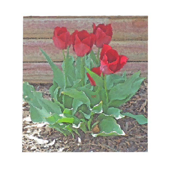 Red Tulips Art Anteckningsblock (Framsida)