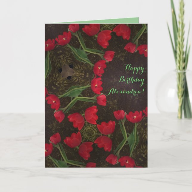 Red Tulip's Birthday Card Kort (Framsida)