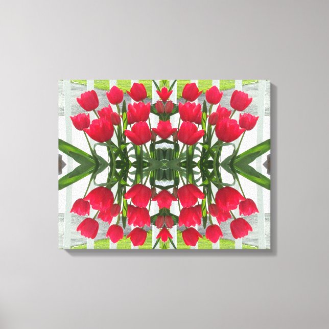 Red Tulips Digital Design Wrapped Canvas (Framsida)