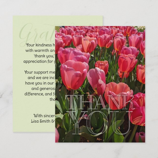 Red Tulips Flowers Tema Tack (Fram/baksida)