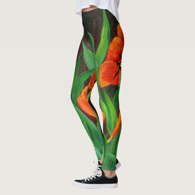 Red Tulips Leggings (Vänster)