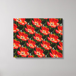 Red Tulips Mönster Canvastryck