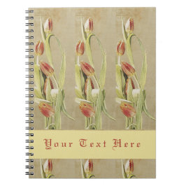 Red Tulips Vintage Stil Personlig Anteckningsbok