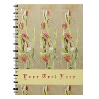 Red Tulips Vintage Stil Personlig Anteckningsbok