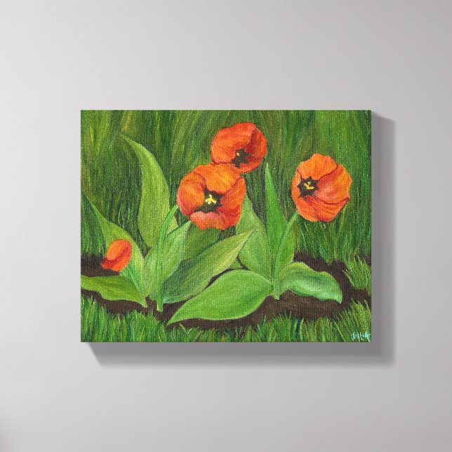 Red Tulips Wrapped Canvas (Framsida)