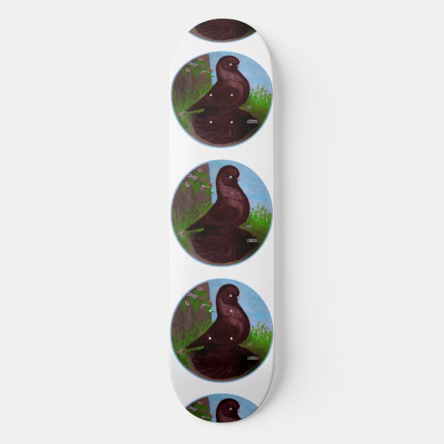 Red Tumbler Pigeon Circle Skateboard Bräda 19,5 Cm (Framsida)
