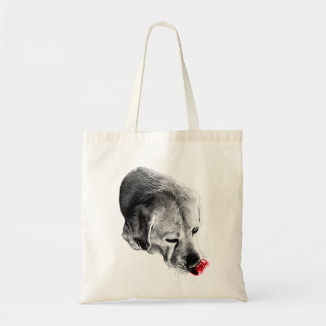 "Red tunga hund pelare", "pop art lab", "ch" Tygkasse (Framsidan)