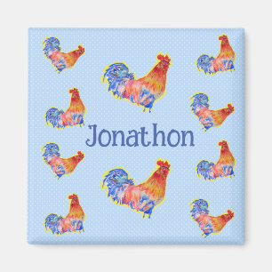Red Tupp Chickens Boys Grattis på födelsedagen Nam Magnet