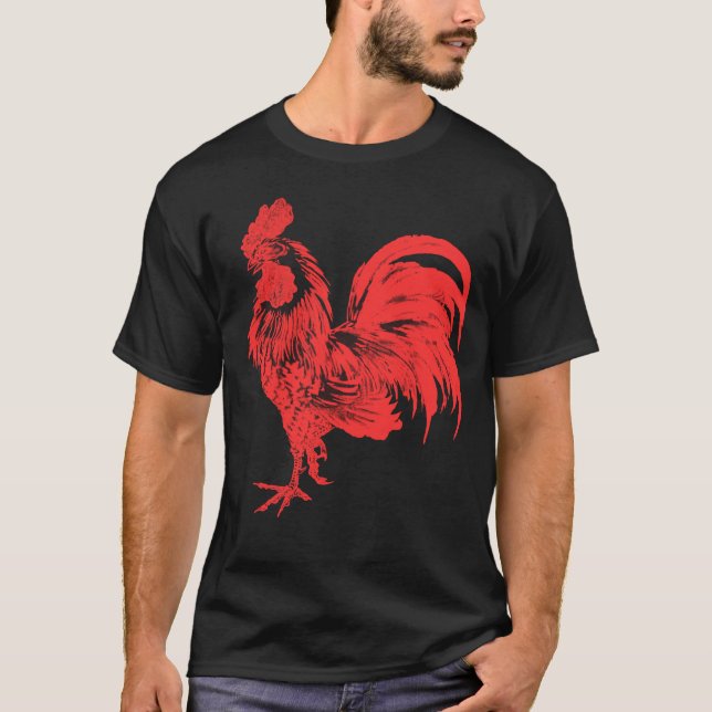 Red Tupp Cocky Vintage Tupp T Shirt (Framsida)