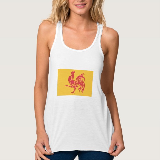Red Tupp (Flagga Vallonien) Linne Med Racerback (Framsida)