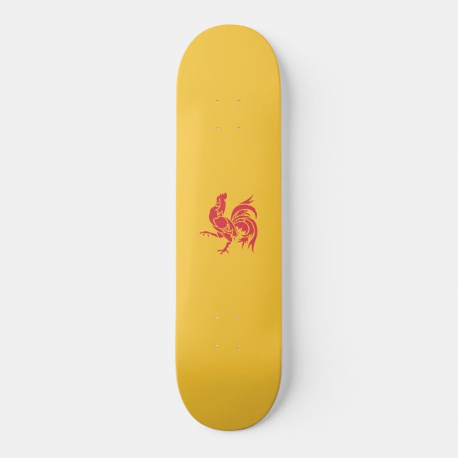 Red Tupp (Flagga Vallonien) Mini Skateboard Bräda 18,5 Cm (Framsida)
