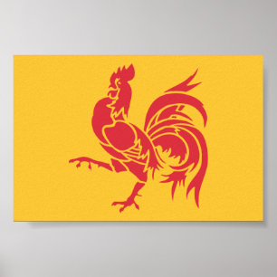 Red Tupp (Flagga Vallonien) Poster