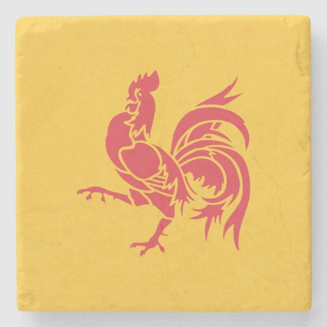 Red Tupp (Flagga Vallonien) Stenunderlägg (Framsidan)