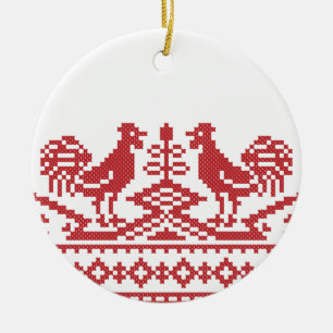 Red Tupp kor-stygn Julgransprydnad Keramik