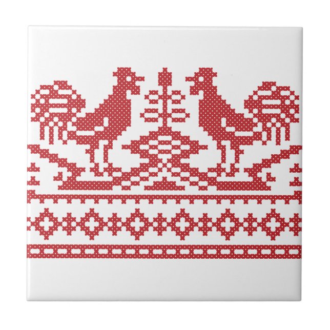 Red Tupp kor-stygn Kakelplatta (Framsidan)