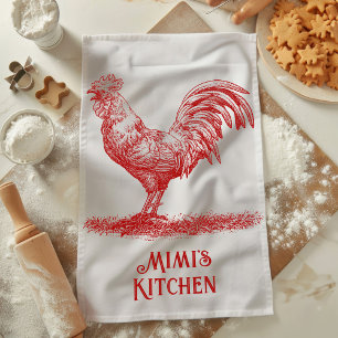 Red Tupp Tea Towel Anpassade Namn Gift Kökshandduk