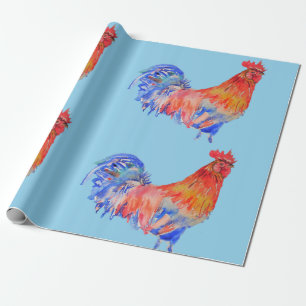 Red Tupp tuppar-kyckling Watercolor Presentpapper