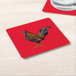 Red Tupp Underlägg Papper Kvadrat