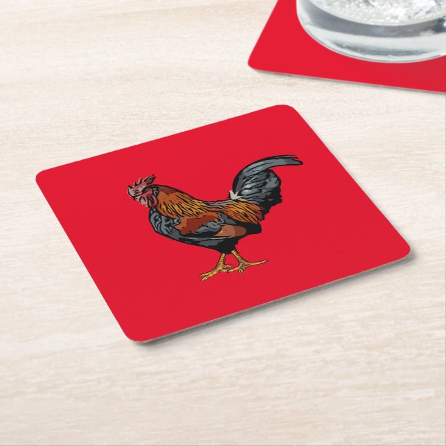 Red Tupp Underlägg Papper Kvadrat (Vinklad)