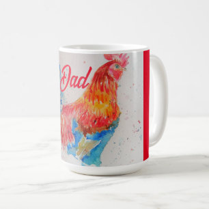 Red Tupp Watercolor Paeing Fars dag Pappa Kaffemugg