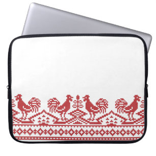 Red Tuppar kor-stygn ryska Mönster Laptop Fodral