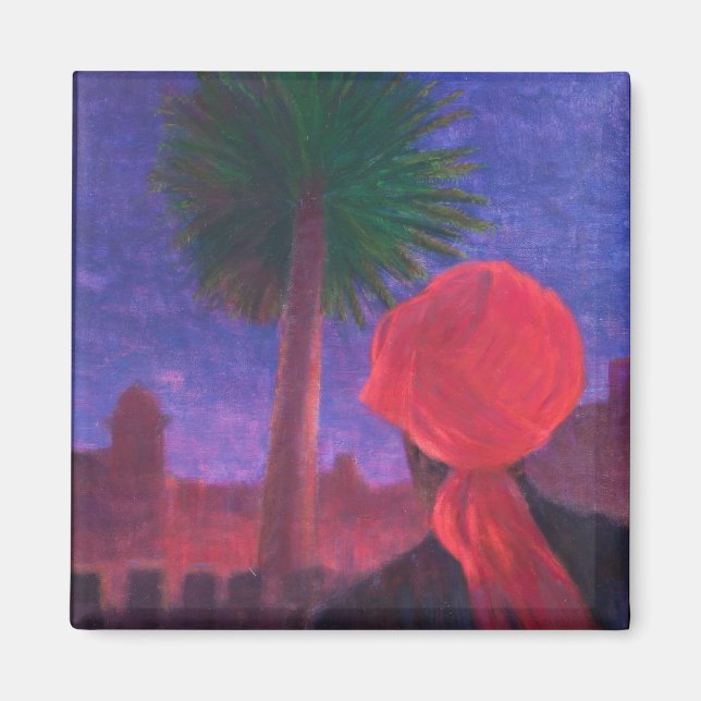 Red Turban dusk Jodhpur 2012 Magnet (Framsidan)