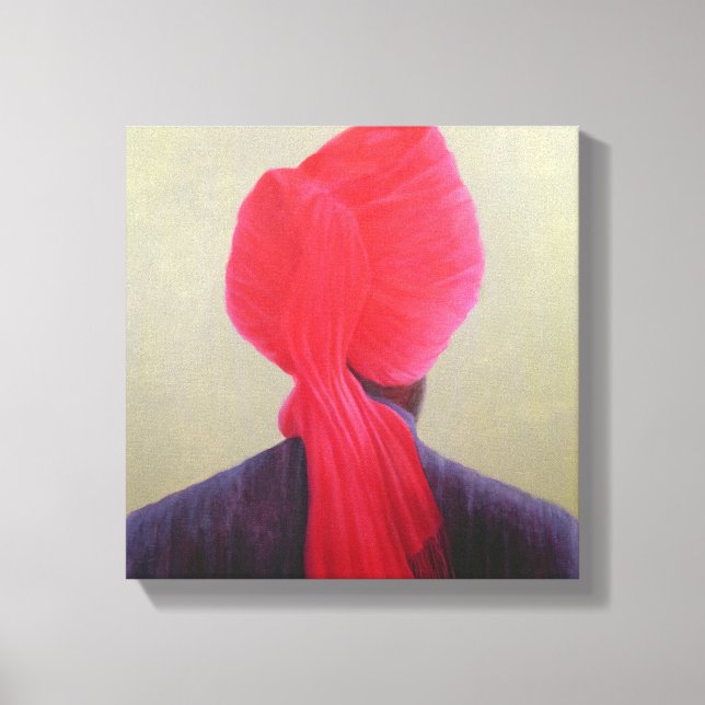 Red Turban Lila Jacka Canvastryck (Framsida)