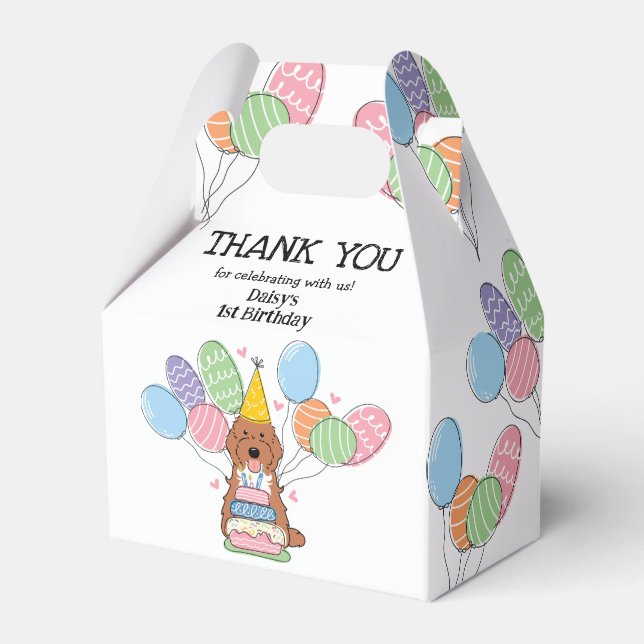 Red Tuxedo Cockapoo Cavapoo Birthday Tack Presentaskar (Framsidan Sidan)