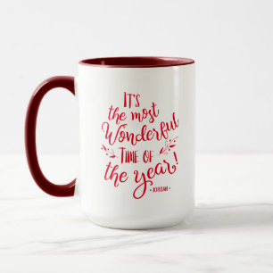 Red Typography Mest underbara jultider Mugg