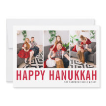 Red Typography Photo Collage Lycklig Hanukkah