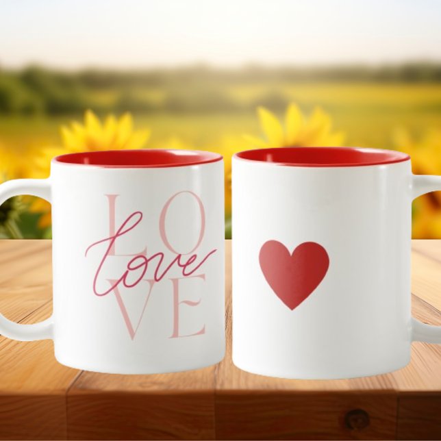 Red Typography Valentine Day Kärlek Coffee Kopp Mu (Skapare uppladdad)