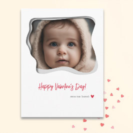 Red Typography Valentines day Photo Helg Vykort