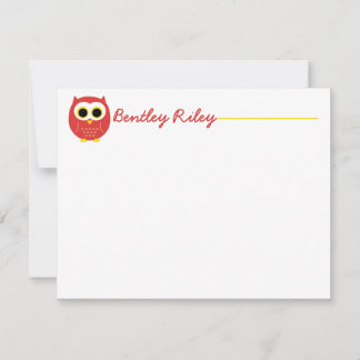 Red Uggla Flat Notecard Anteckningskort